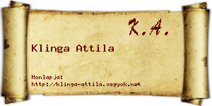 Klinga Attila névjegykártya