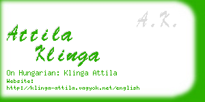 attila klinga business card